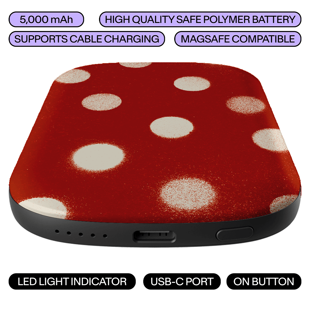 Ladybug Polka Dot ChargePod MagSafe Power Bank ChargerPod by Jasmine Dowling - The Dairy