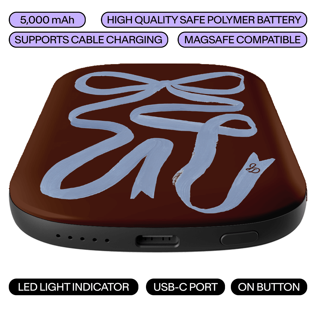 Mocha Ribbon ChargePod MagSafe Power Bank ChargerPod by Jasmine Dowling - The Dairy