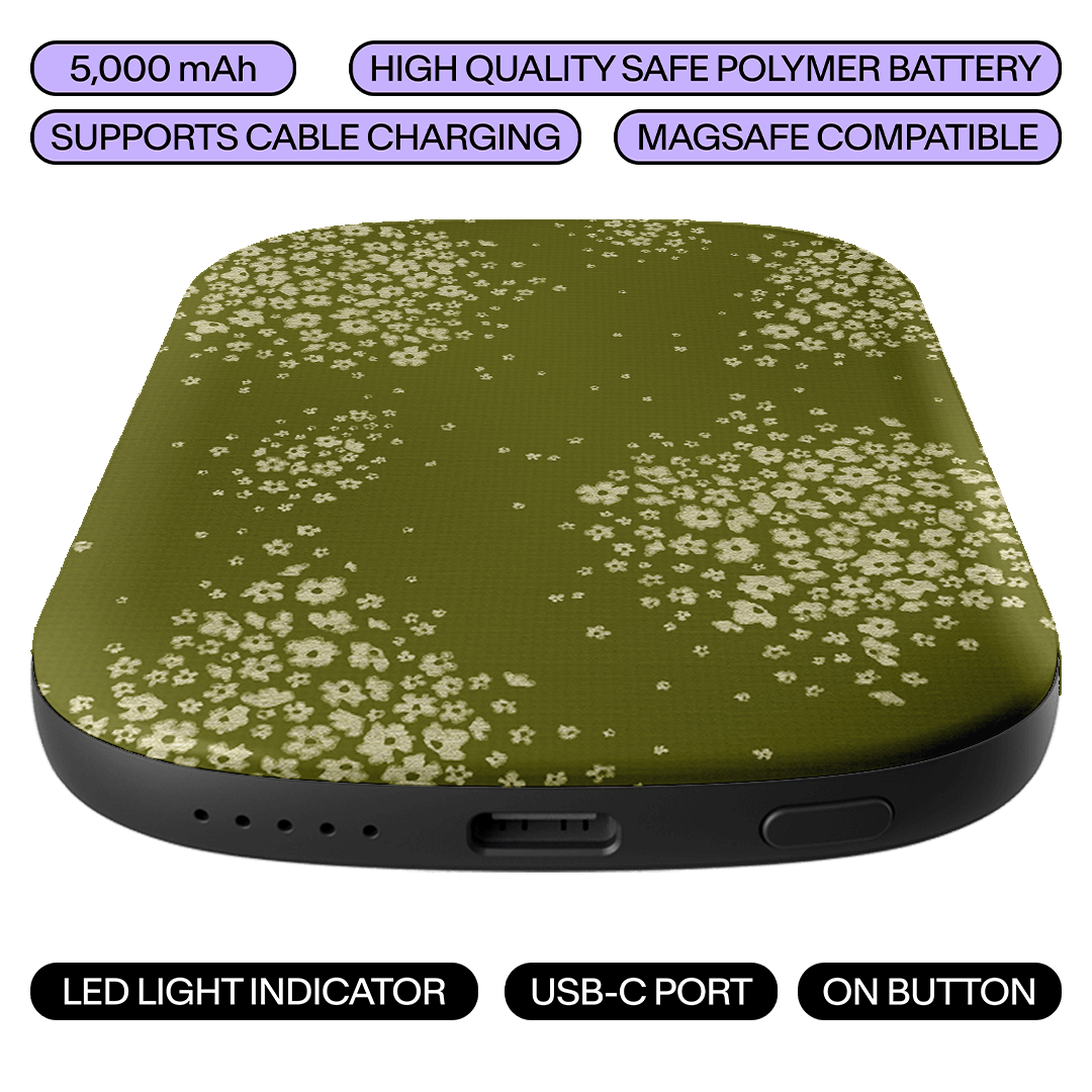 Olive Bloom ChargePod MagSafe Power Bank ChargerPod by Veronica Tucker - The Dairy