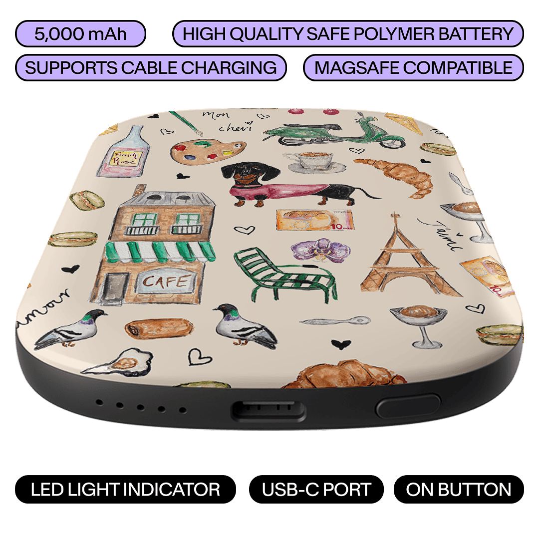 Parisian Daydream ChargePod MagSafe Power Bank ChargerPod by BG. Studio - The Dairy