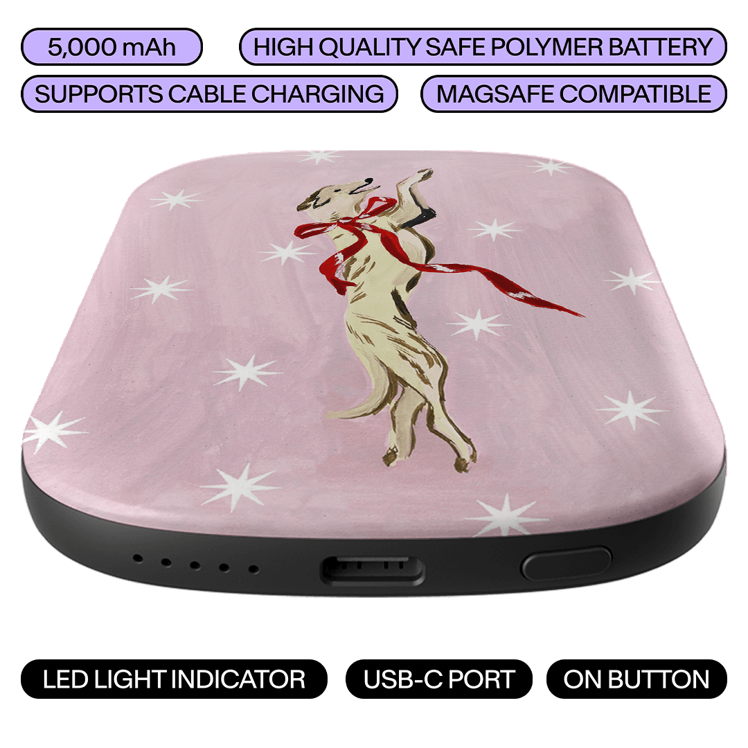 Pink Bow Hound ChargePod MagSafe Power Bank ChargerPod by Lisa Hu - The Dairy