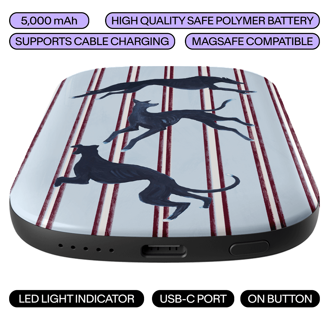 Stripey Hounds ChargePod MagSafe Power Bank ChargerPod by Lisa Hu - The Dairy