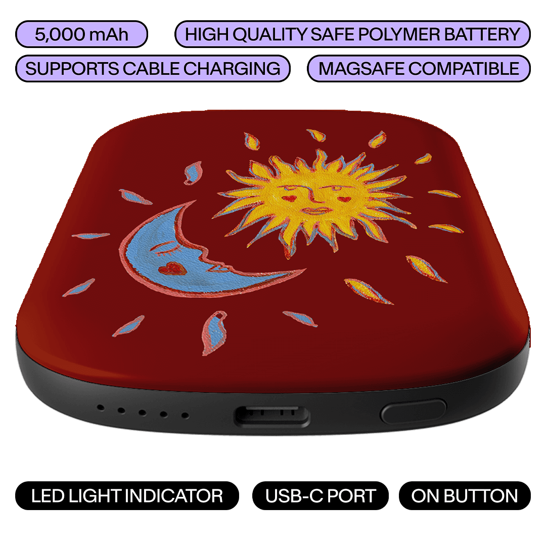 Sun & Moon Red ChargePod MagSafe Power Bank ChargerPod by BG. Studio - The Dairy