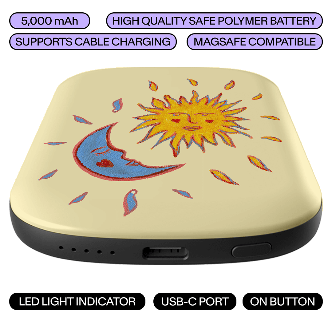 Sun & Moon Yellow ChargePod MagSafe Power Bank ChargerPod by BG. Studio - The Dairy