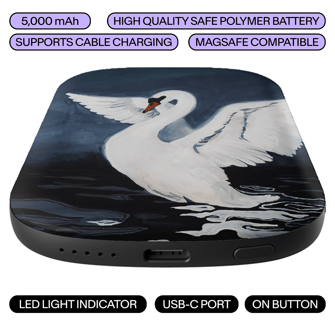 Midnight Swan ChargePod MagSafe Power Bank ChargerPod by Lisa Hu - The Dairy