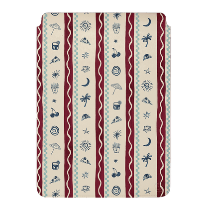 Summer Snacks Burgundy Laptop & iPad Sleeve Laptop & Tablet Sleeve Small by Charlie Taylor - The Dairy