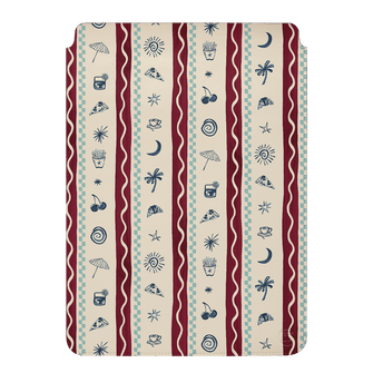 Summer Snacks Burgundy Laptop & iPad Sleeve Laptop & Tablet Sleeve Small by Charlie Taylor - The Dairy