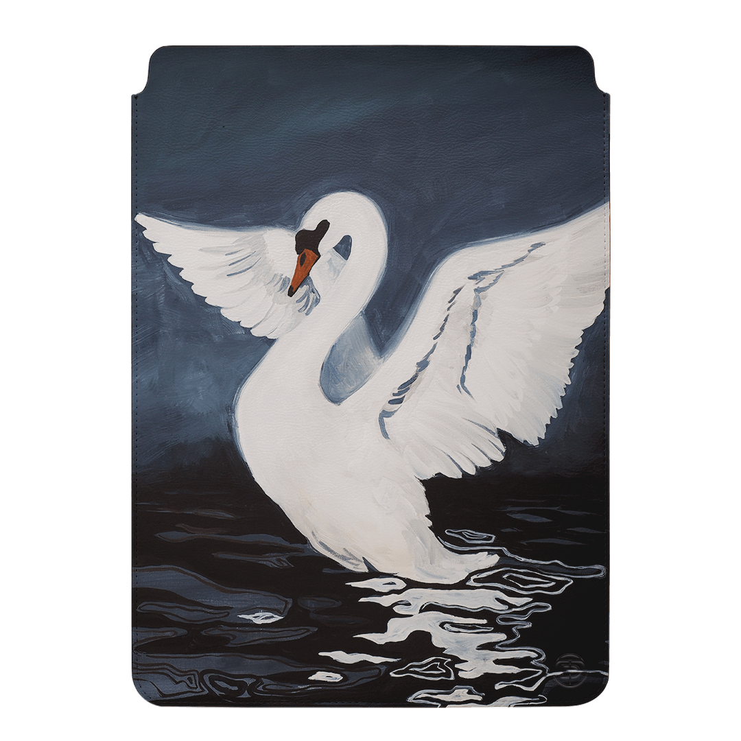 Midnight Swan Laptop & iPad Sleeve Laptop & Tablet Sleeve Small by Lisa Hu - The Dairy