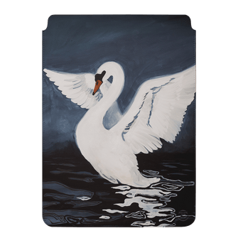 Midnight Swan Laptop & iPad Sleeve Laptop & Tablet Sleeve Small by Lisa Hu - The Dairy