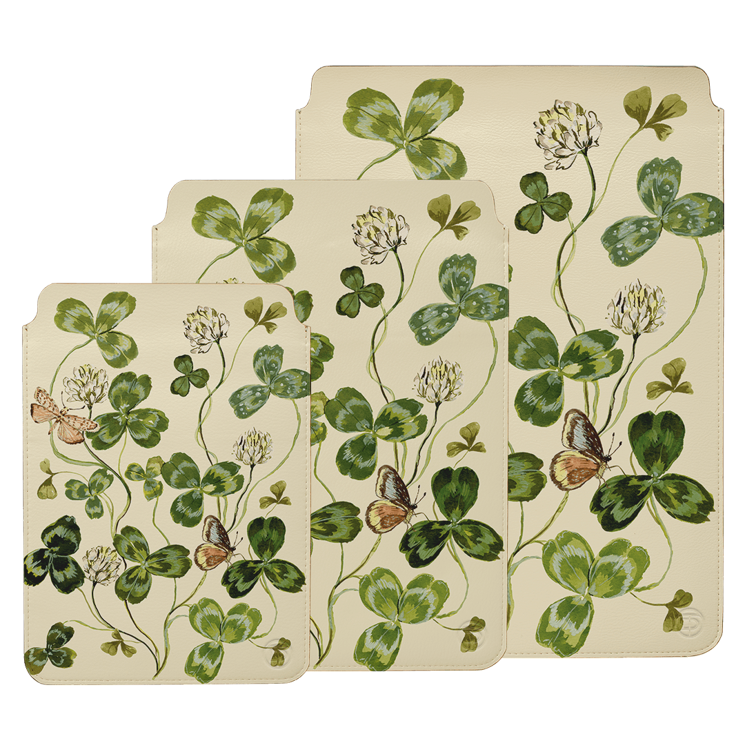 Clover & Butterflies Laptop & iPad Sleeve Laptop & Tablet Sleeve by Ellie Mae - The Dairy