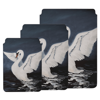 Midnight Swan Laptop & iPad Sleeve Laptop & Tablet Sleeve Small by Lisa Hu - The Dairy