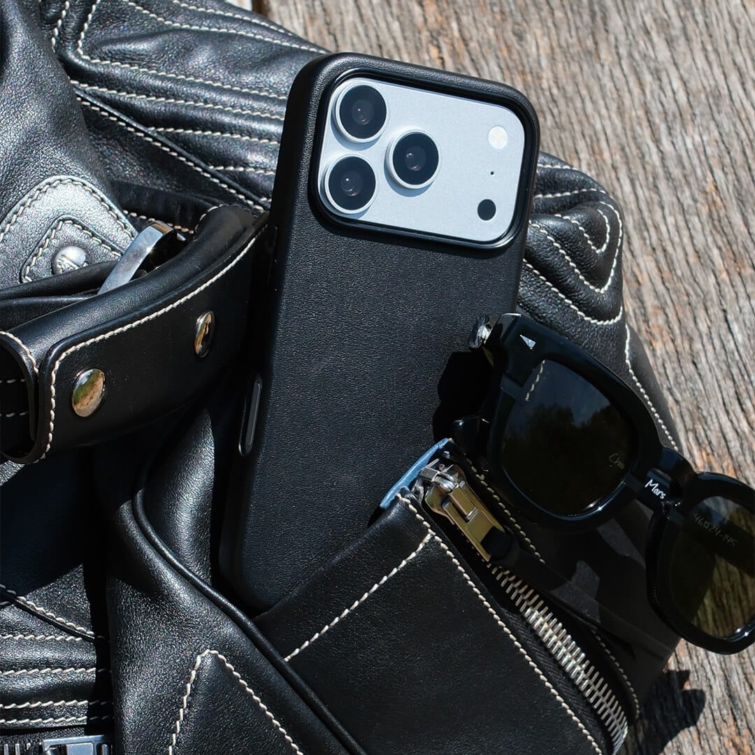 iPhone Vegan Leather Case Black Leather Phone Case by The Dairy - The Dairy