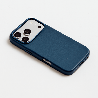 iPhone Vegan Leather Case Navy Leather Phone Case iPhone 17 by The Dairy - The Dairy