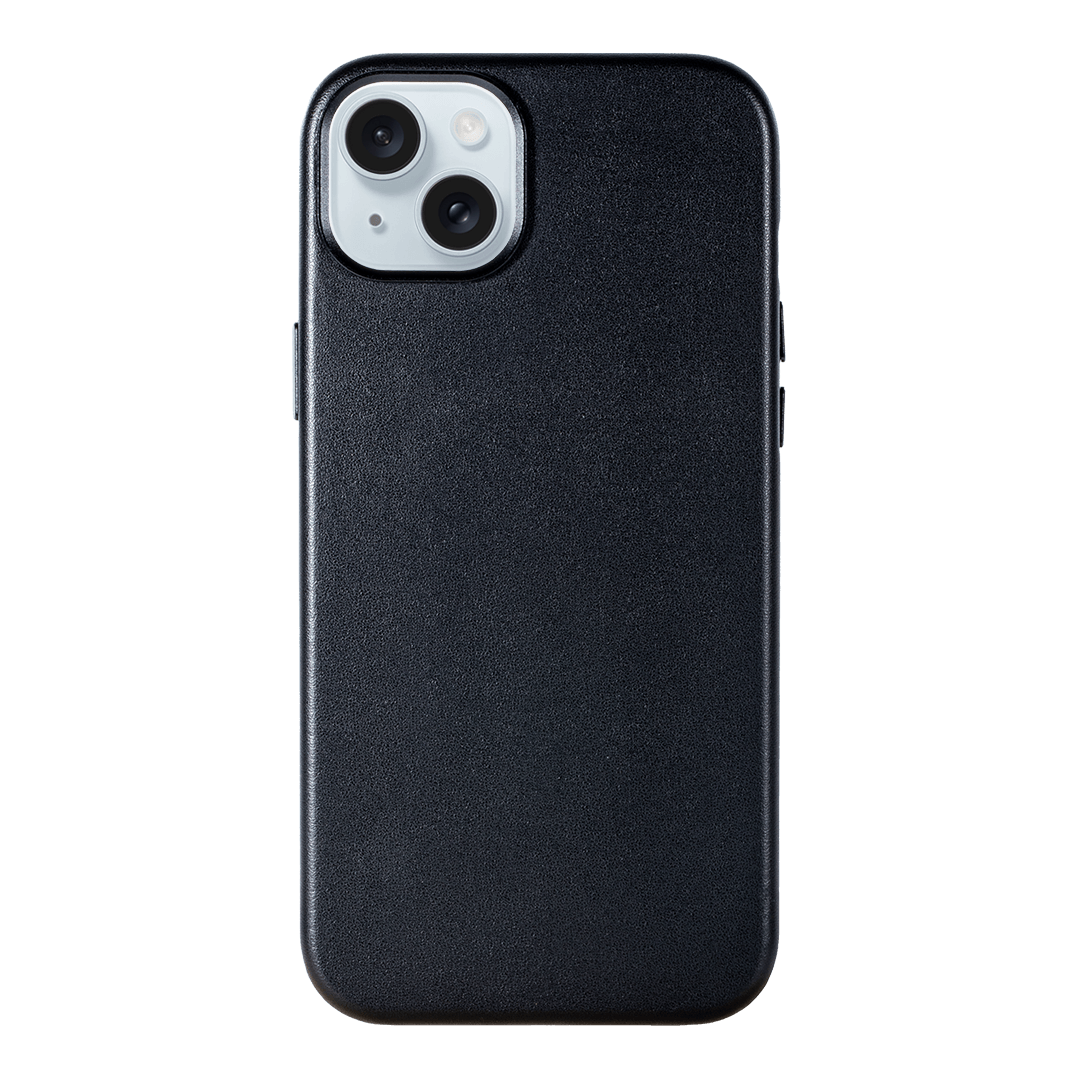 iPhone Vegan Leather Case Black Leather Phone Case iPhone 15 Plus by The Dairy - The Dairy
