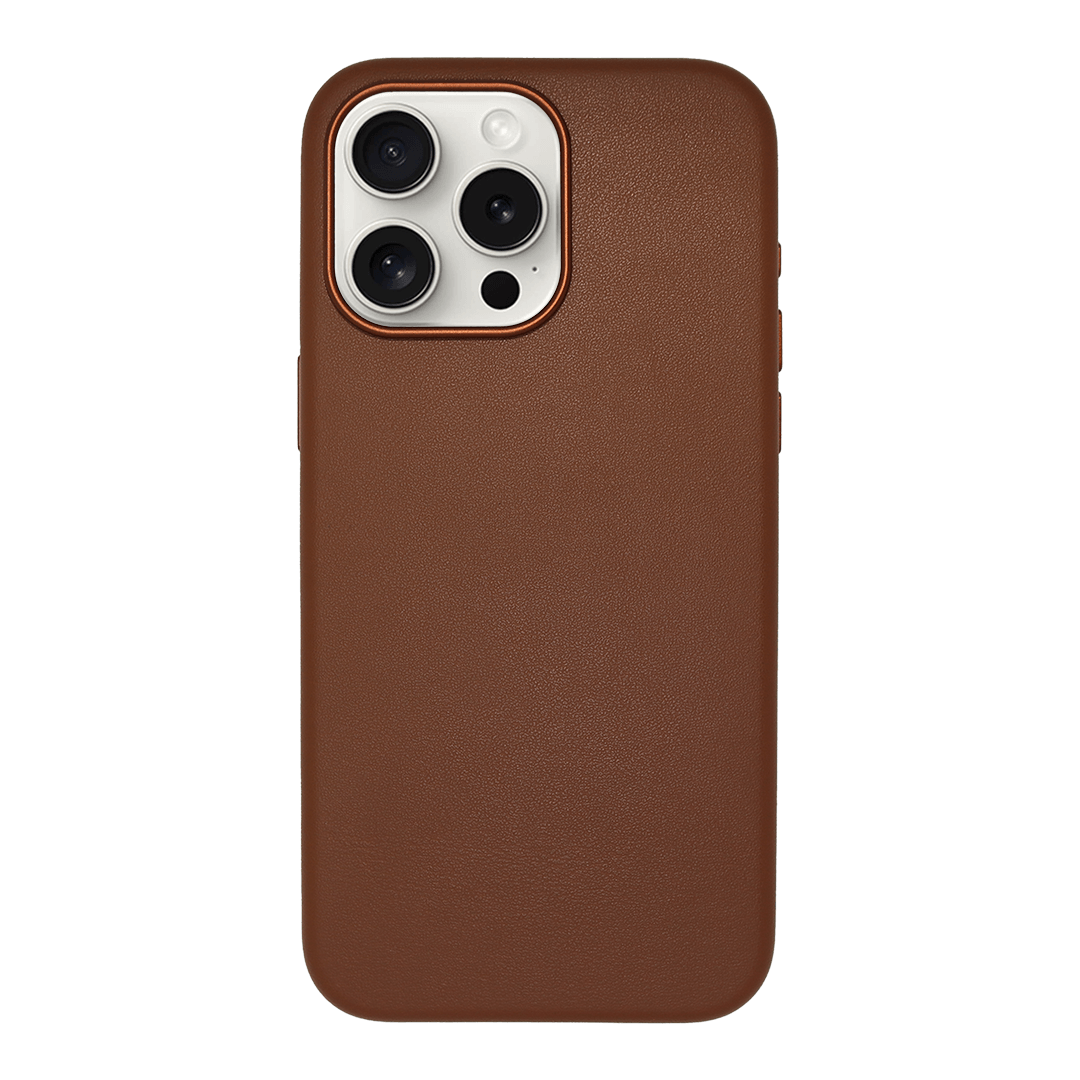 iPhone Vegan Leather Case Brown Leather Phone Case iPhone 15 Pro Max by The Dairy - The Dairy