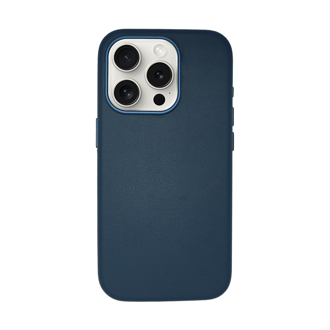iPhone Vegan Leather Case Navy Leather Phone Case iPhone 15 Pro Max by The Dairy - The Dairy