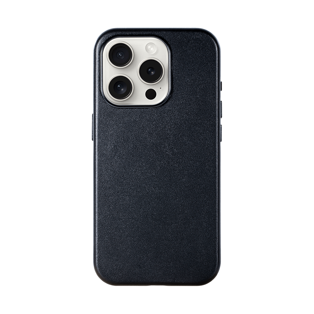 iPhone Vegan Leather Case Black Leather Phone Case iPhone 15 Pro by The Dairy - The Dairy