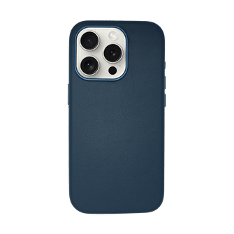 iPhone Vegan Leather Case Navy Leather Phone Case iPhone 15 Pro by The Dairy - The Dairy
