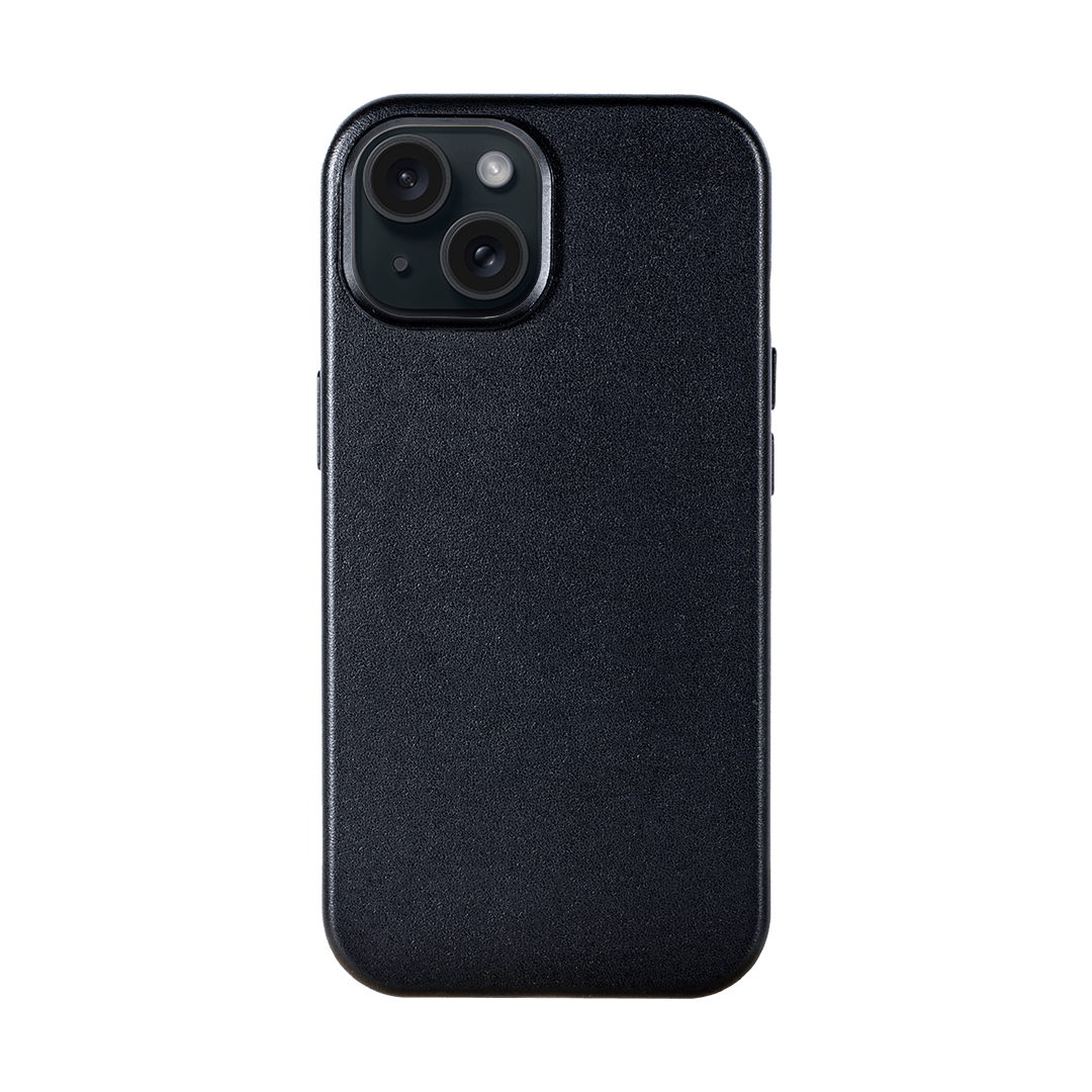 iPhone Vegan Leather Case Black Leather Phone Case iPhone 15 by The Dairy - The Dairy