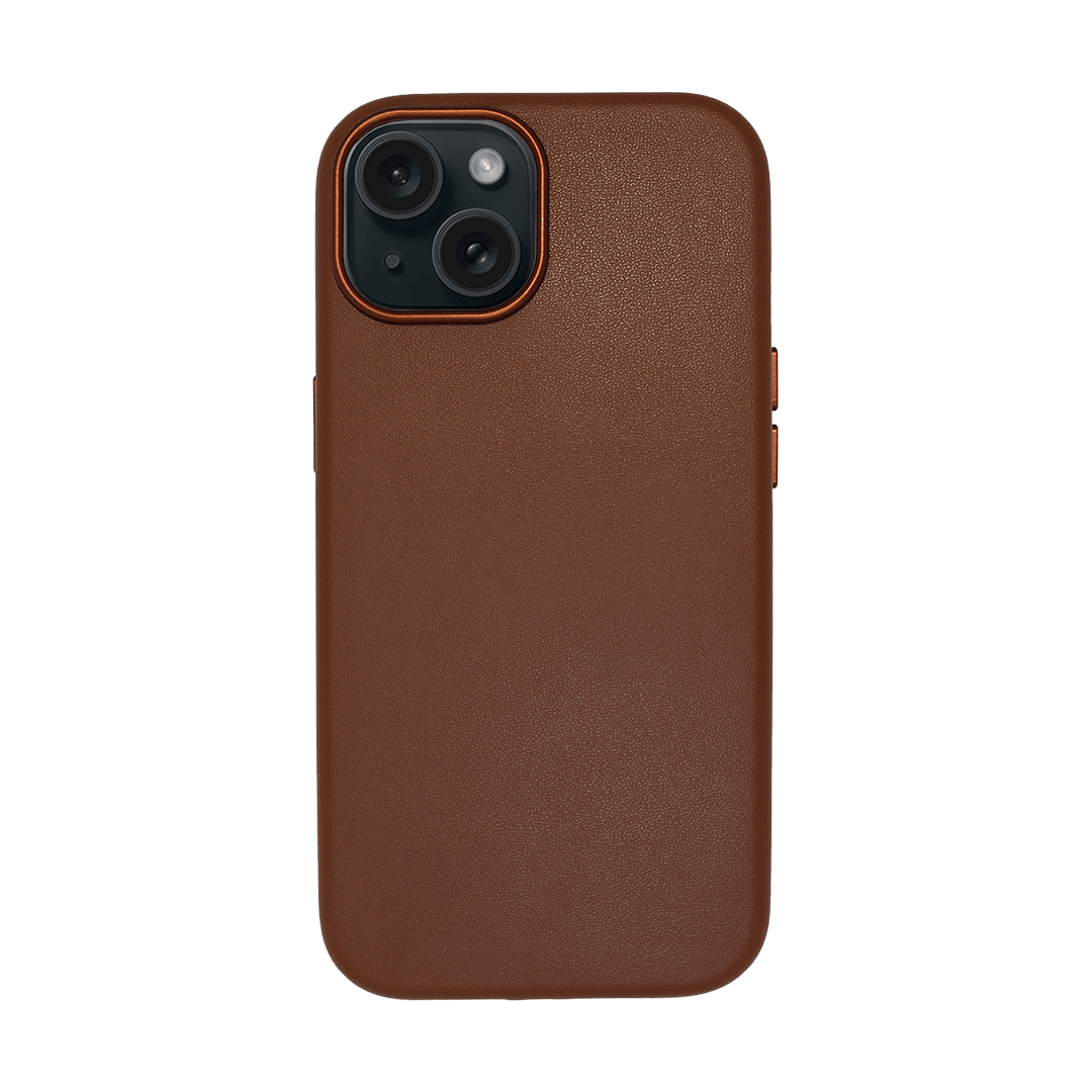 iPhone Vegan Leather Case Brown Leather Phone Case iPhone 15 by The Dairy - The Dairy