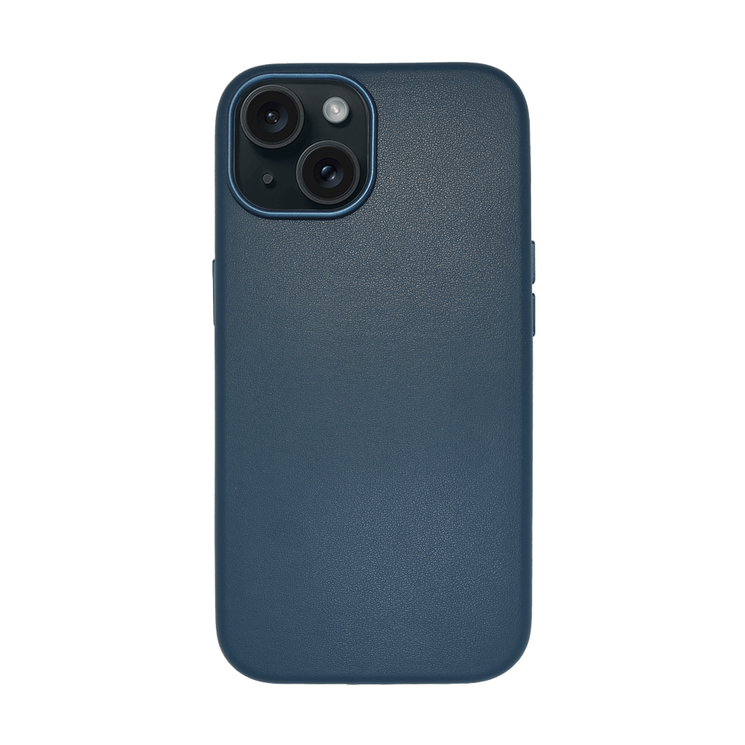 iPhone Vegan Leather Case Navy Leather Phone Case iPhone 15 by The Dairy - The Dairy