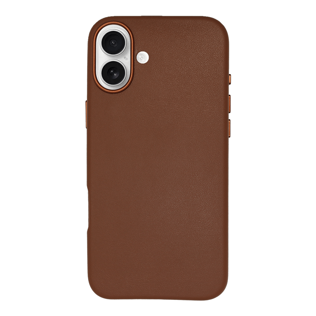 iPhone Vegan Leather Case Brown Leather Phone Case iPhone 16 Plus by The Dairy - The Dairy