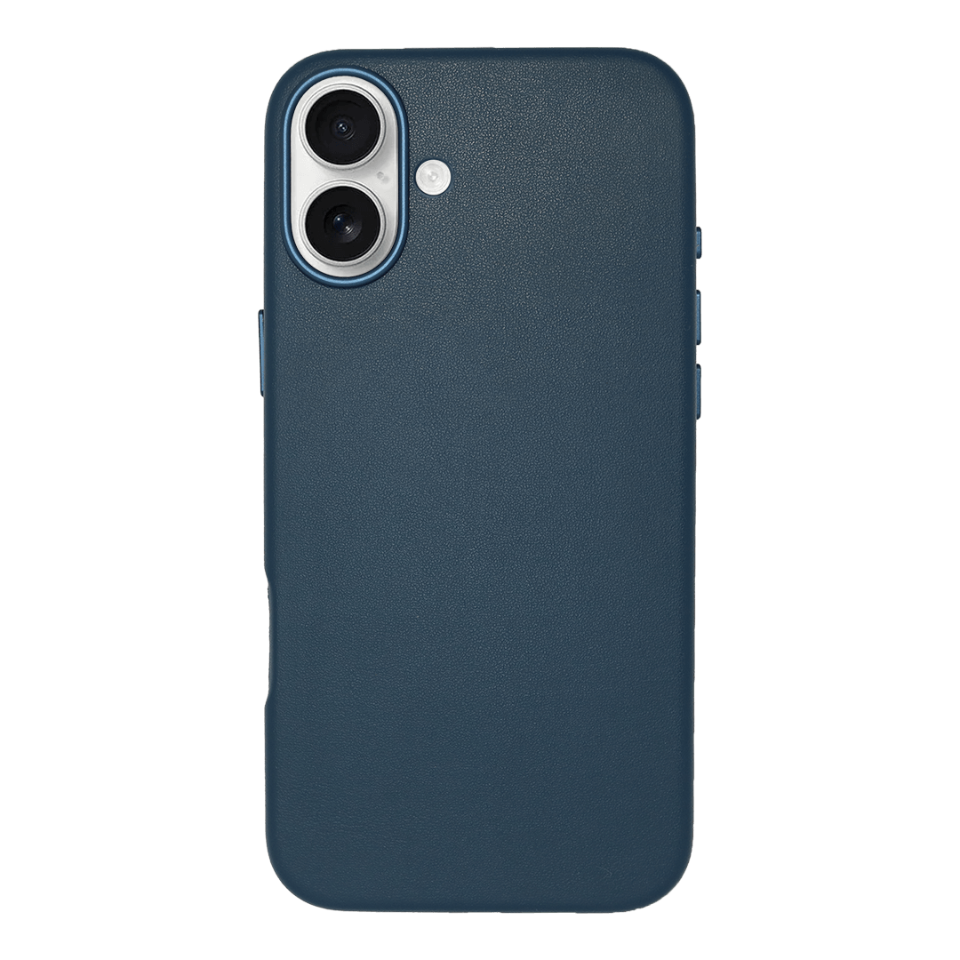 iPhone Vegan Leather Case Navy Leather Phone Case iPhone 16 Plus by The Dairy - The Dairy