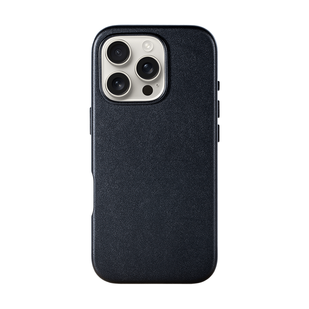 iPhone Vegan Leather Case Black Leather Phone Case iPhone 16 Pro by The Dairy - The Dairy