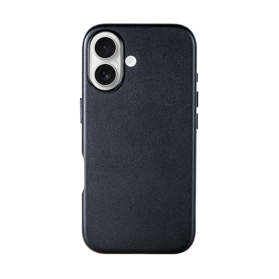 iPhone Vegan Leather Case Black Leather Phone Case iPhone 16 by The Dairy - The Dairy