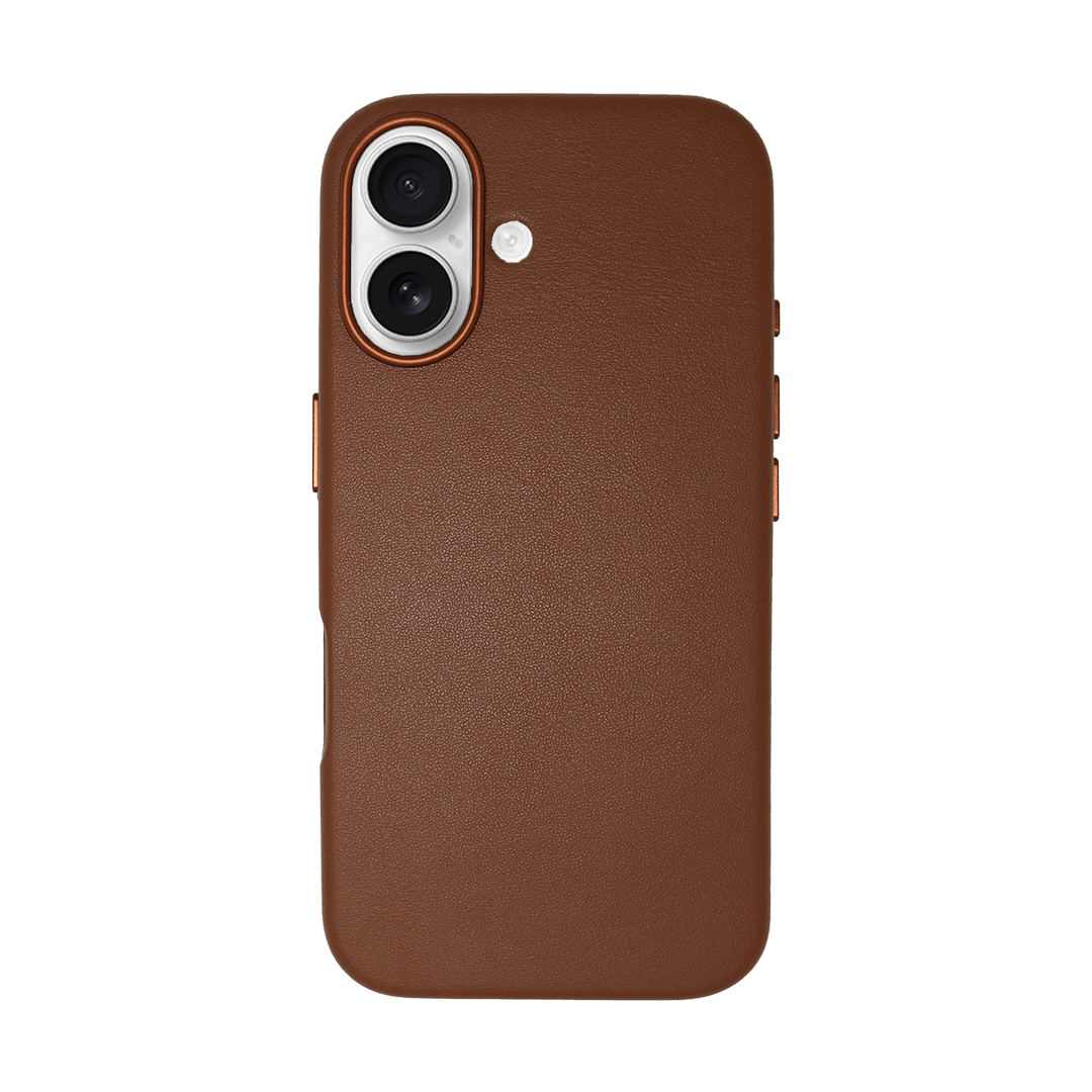 iPhone Vegan Leather Case Brown Leather Phone Case iPhone 16 by The Dairy - The Dairy