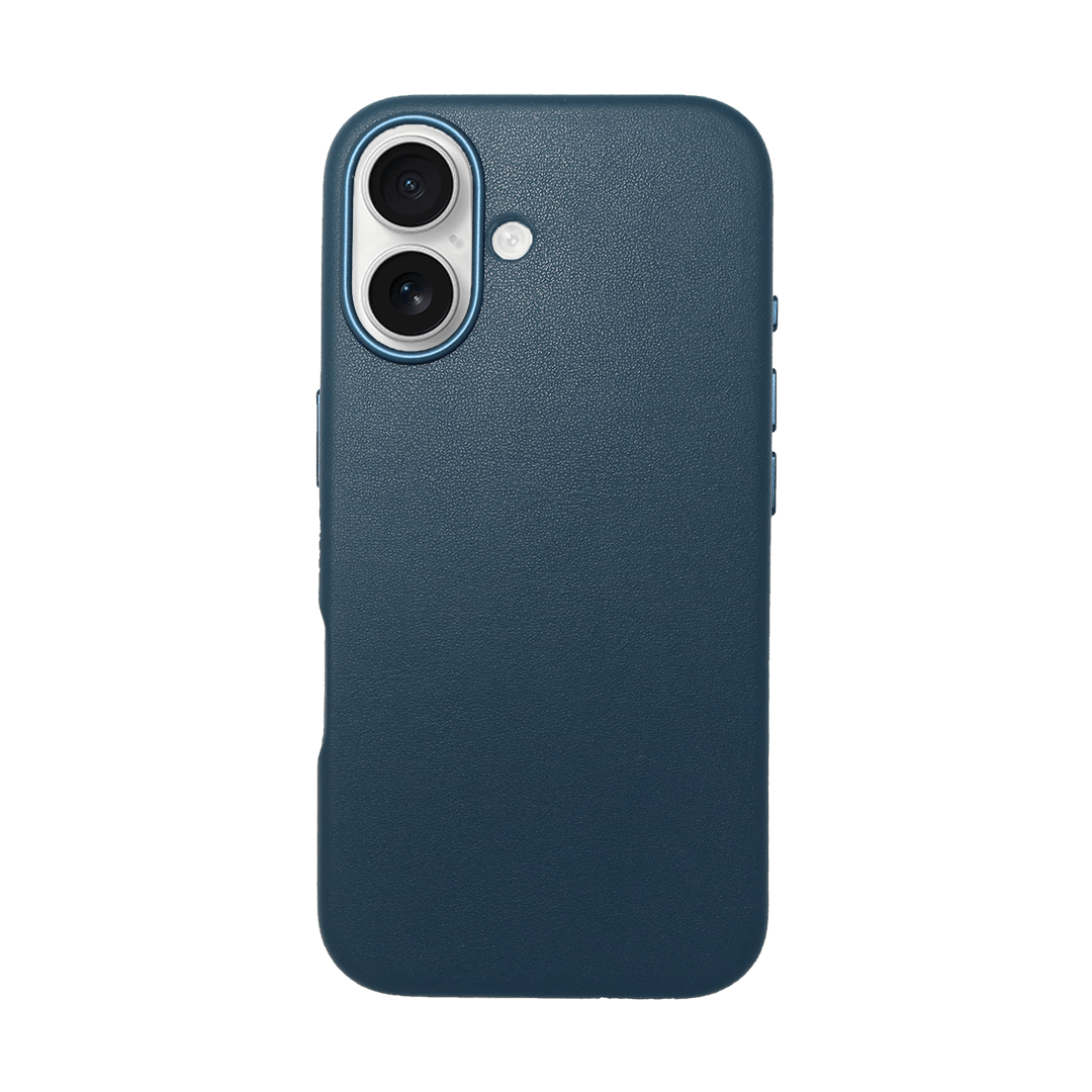 iPhone Vegan Leather Case Navy Leather Phone Case iPhone 16 by The Dairy - The Dairy