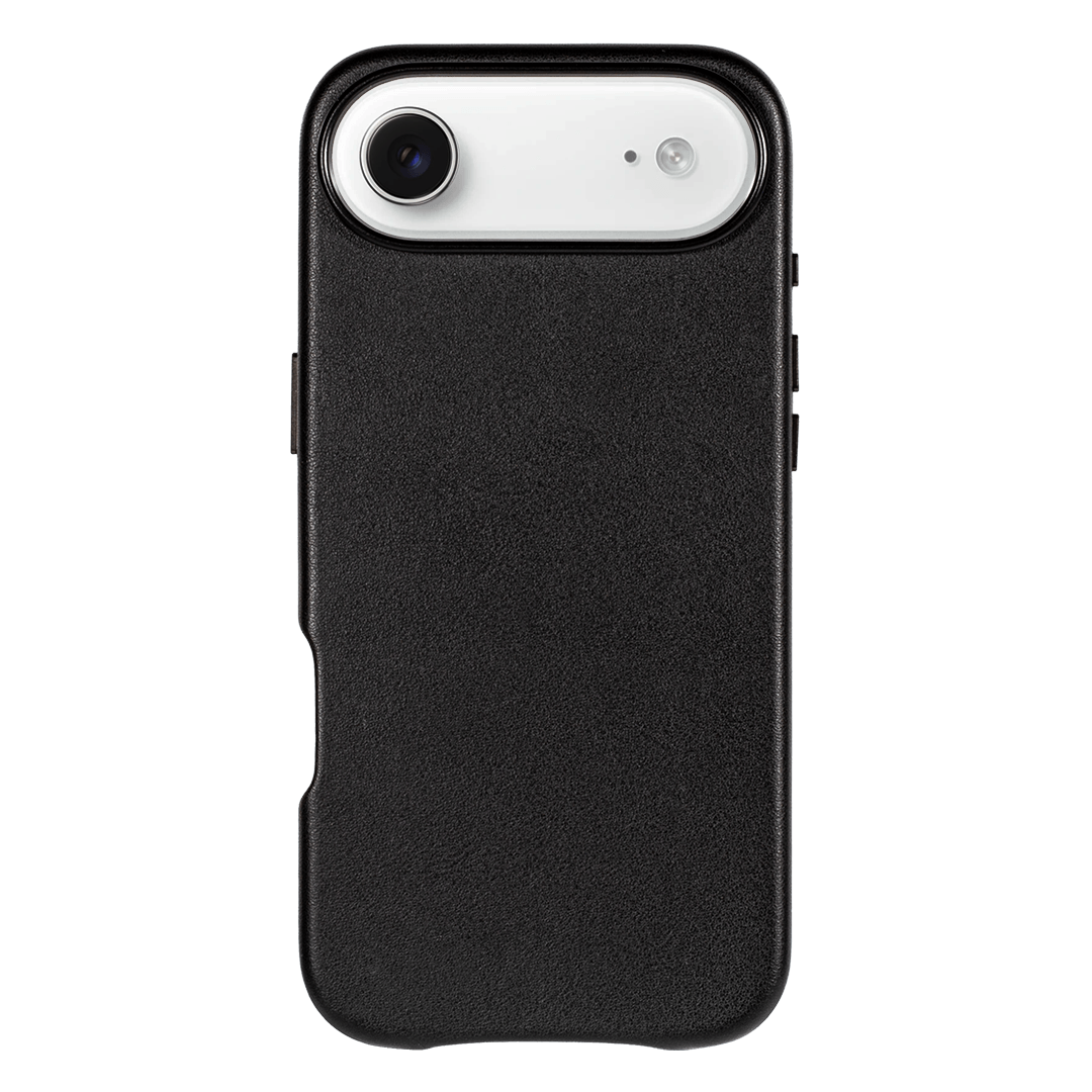 iPhone Vegan Leather Case Black Leather Phone Case iPhone 17 Air by The Dairy - The Dairy