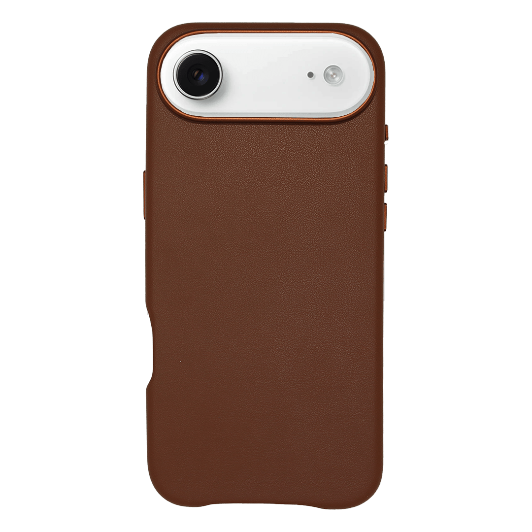 iPhone Vegan Leather Case Brown Leather Phone Case iPhone 17 Air by The Dairy - The Dairy