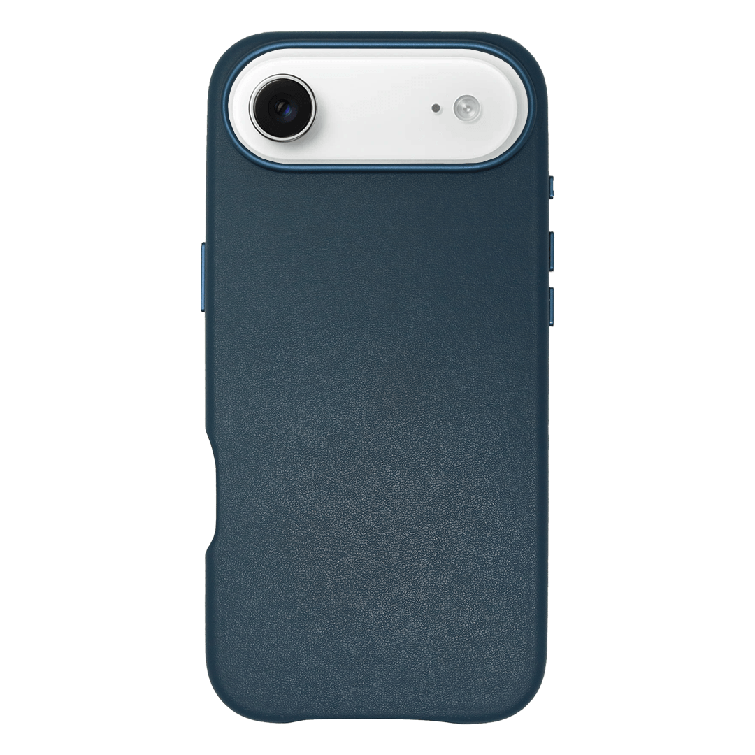 iPhone Vegan Leather Case Navy Leather Phone Case iPhone 17 Air by The Dairy - The Dairy