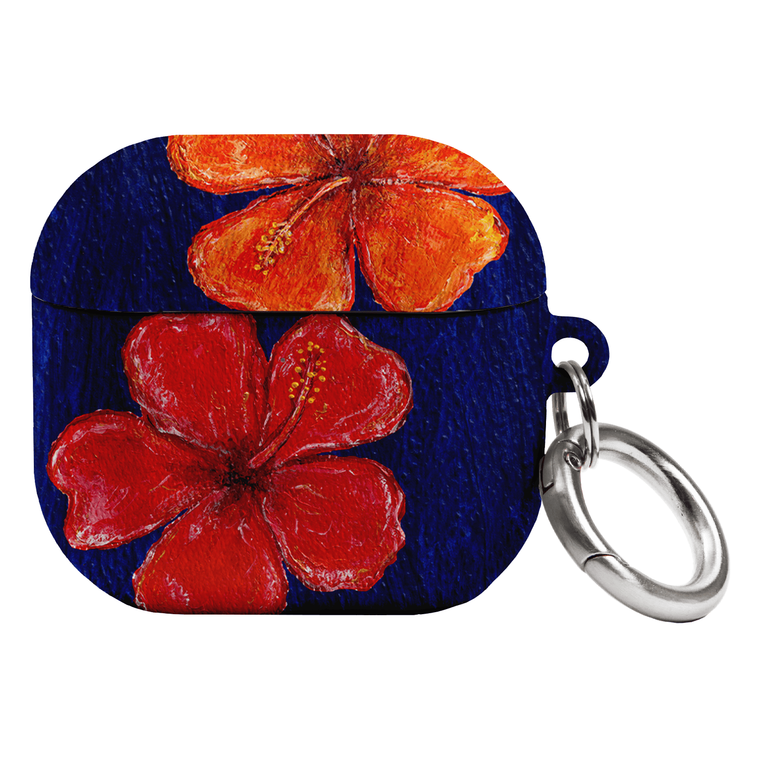 Hibiscus Flower Deep Blue AirPods Case AirPods Case 4th Gen by BG. Studio - The Dairy