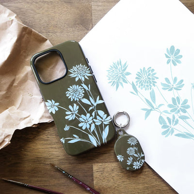 Dahlia Khaki Printed Phone Cases iPhone 17 / Armoured by Typoflora - The Dairy