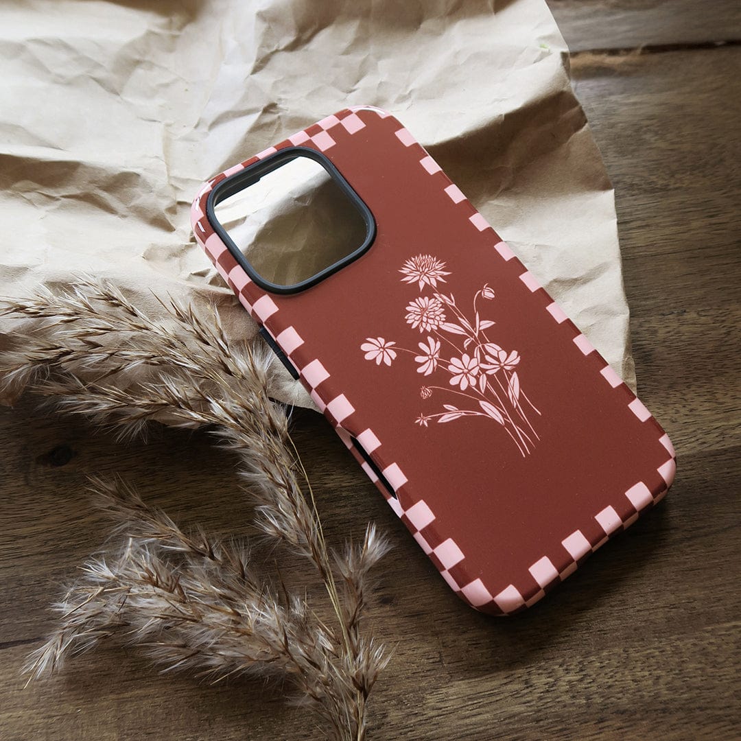 Dahlia Check Printed Phone Cases by Typoflora - The Dairy