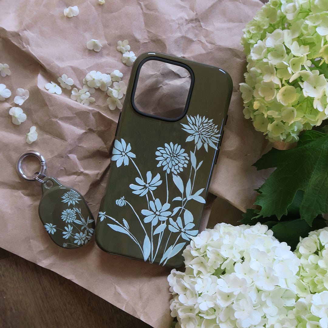 Dahlia Khaki Printed Phone Cases by Typoflora - The Dairy