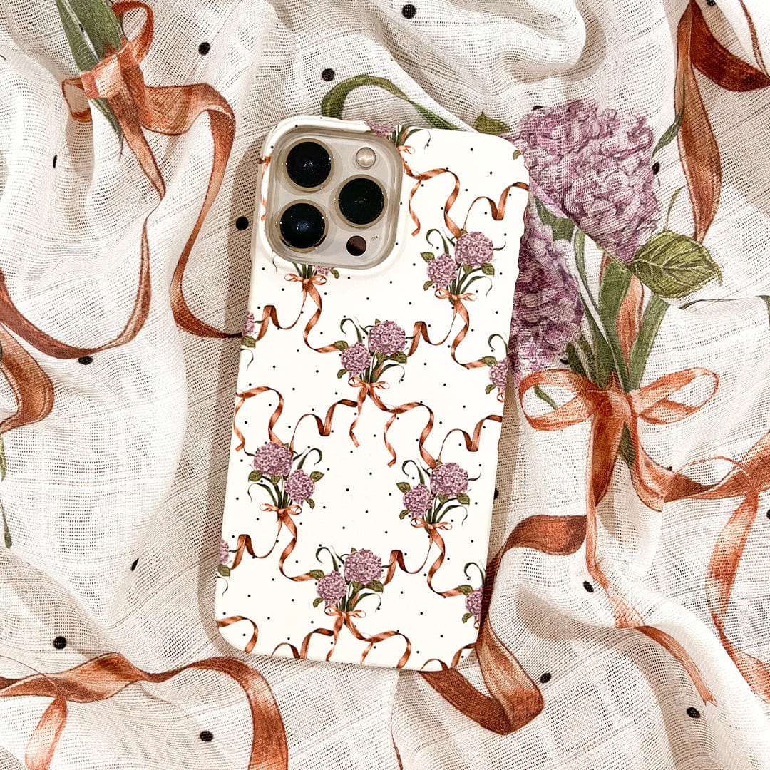 Hydrangea Ribbon Printed Phone Cases by Veronica Tucker - The Dairy