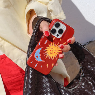 Sun & Moon Red Printed Phone Cases iPhone 17 / Armoured by BG. Studio - The Dairy