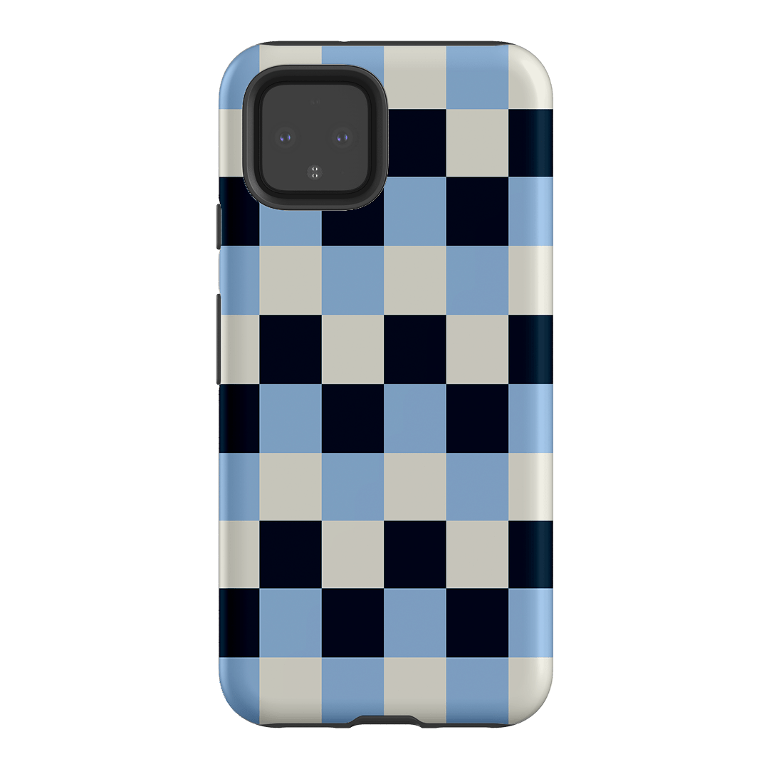 Checks in Blue Matte Case Matte Phone Cases Google Pixel 4 / Armoured by The Dairy - The Dairy