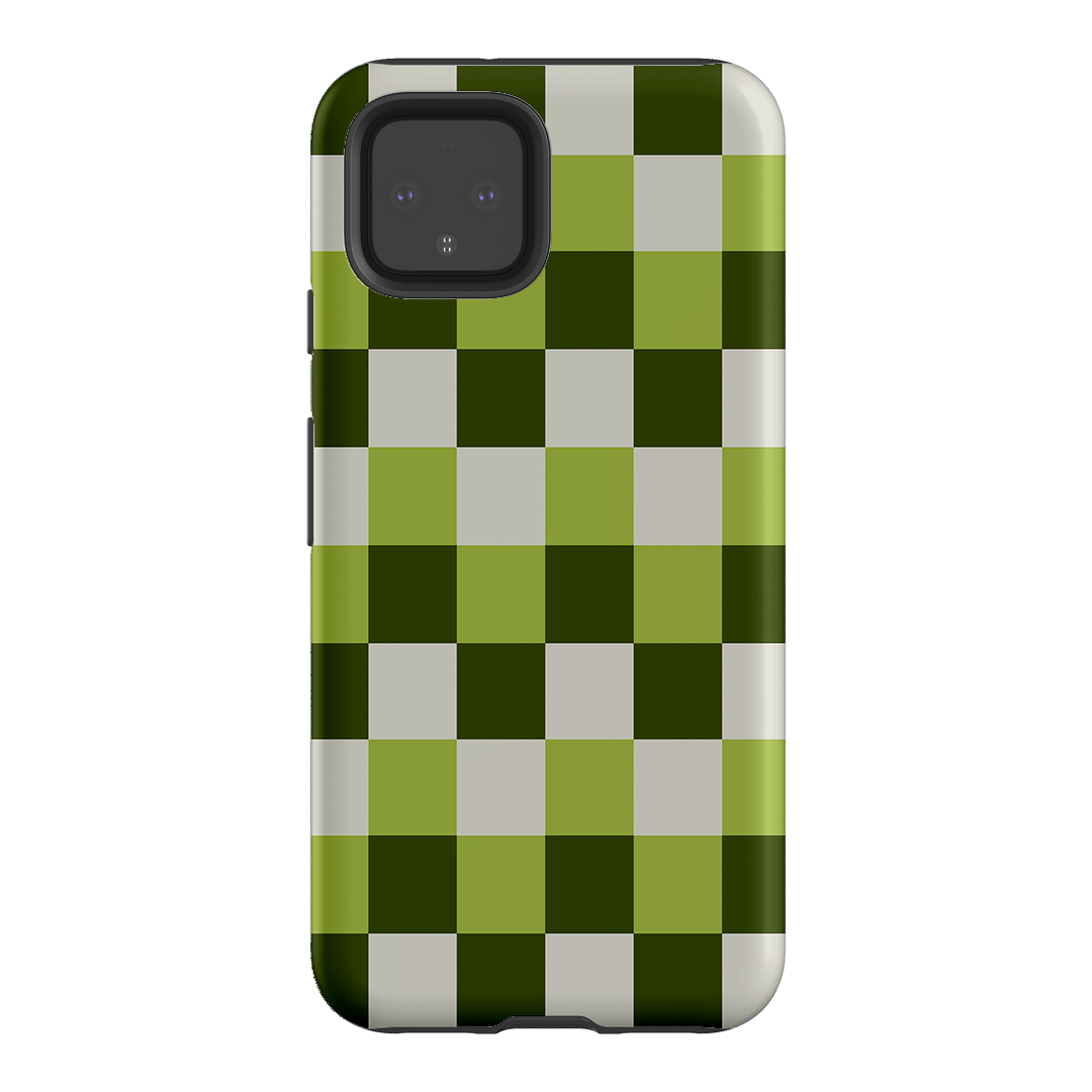 Checks in Green Matte Case Matte Phone Cases Google Pixel 4 / Armoured by The Dairy - The Dairy