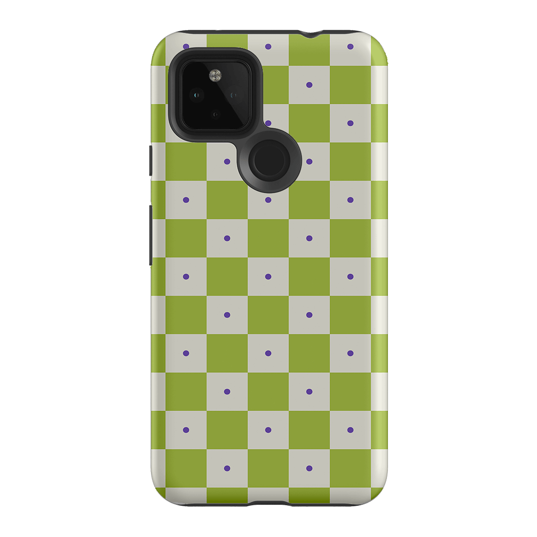 Checkers Lime with Lilac Matte Case Matte Phone Cases Google Pixel 4A 5G / Armoured by The Dairy - The Dairy