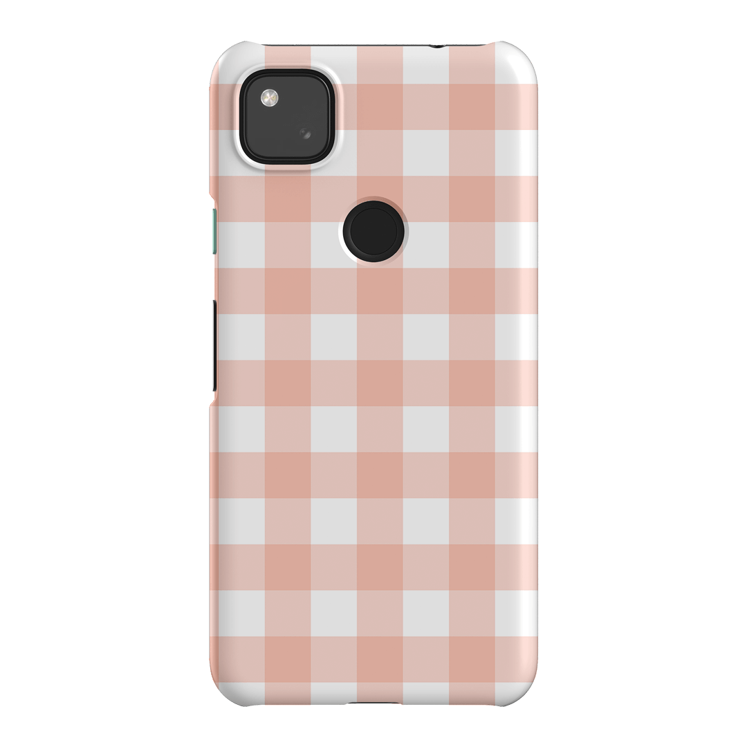 Gingham in Blush Matte Case Matte Phone Cases Google Pixel 4A 4G / Snap by The Dairy - The Dairy