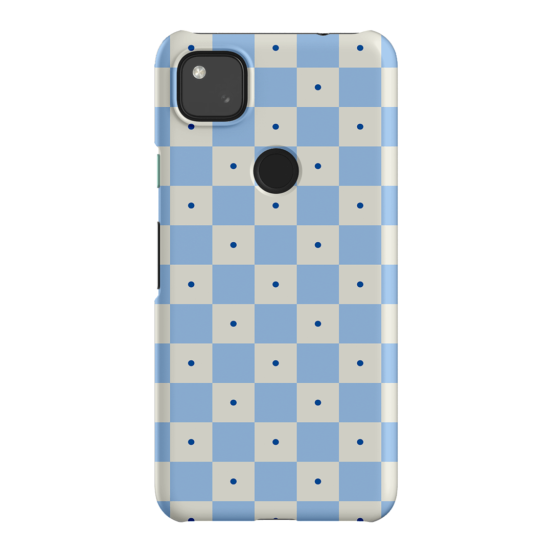 Checkers Blue Matte Case Matte Phone Cases Google Pixel 4A 4G / Snap by The Dairy - The Dairy