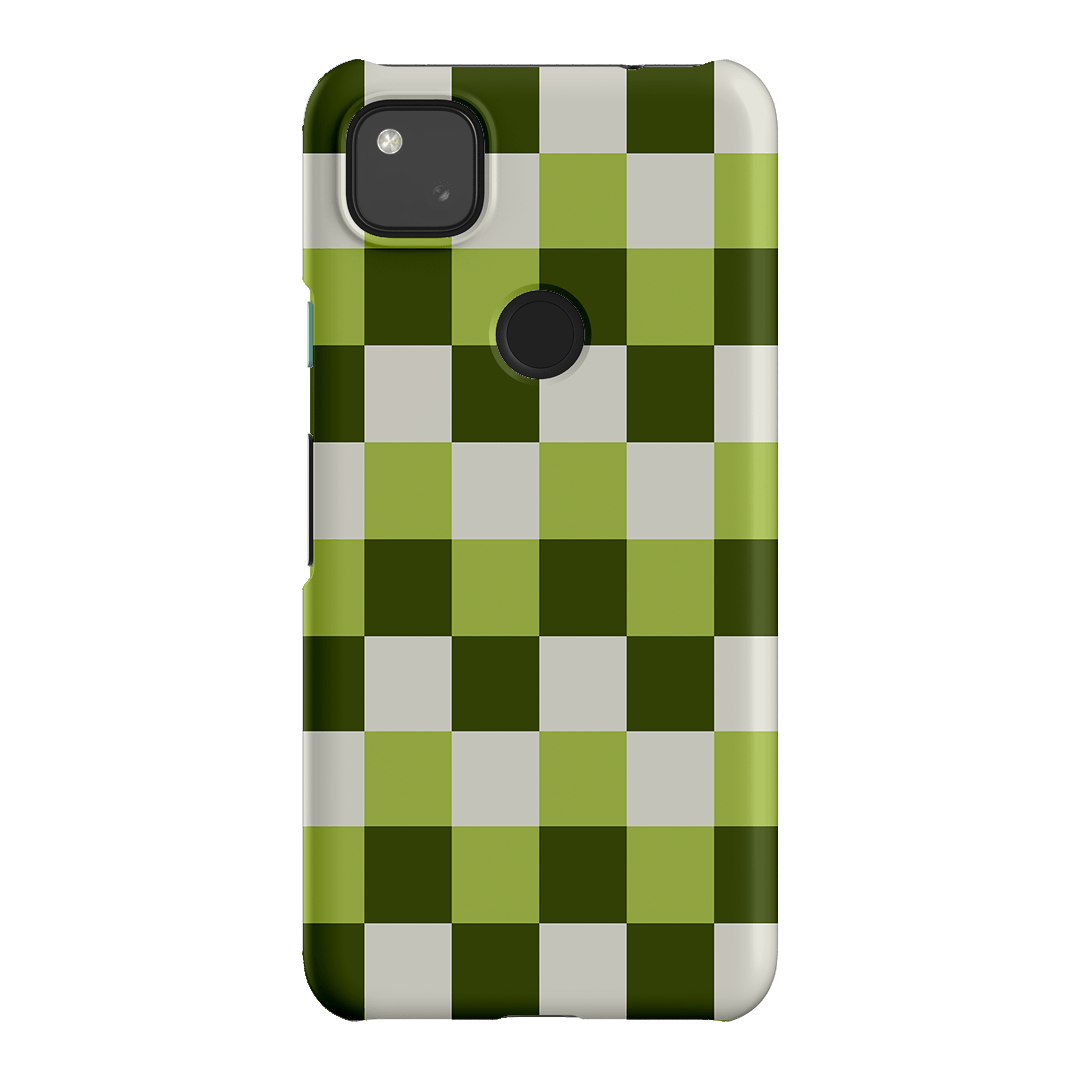 Checks in Green Matte Case Matte Phone Cases Google Pixel 4A 4G / Snap by The Dairy - The Dairy