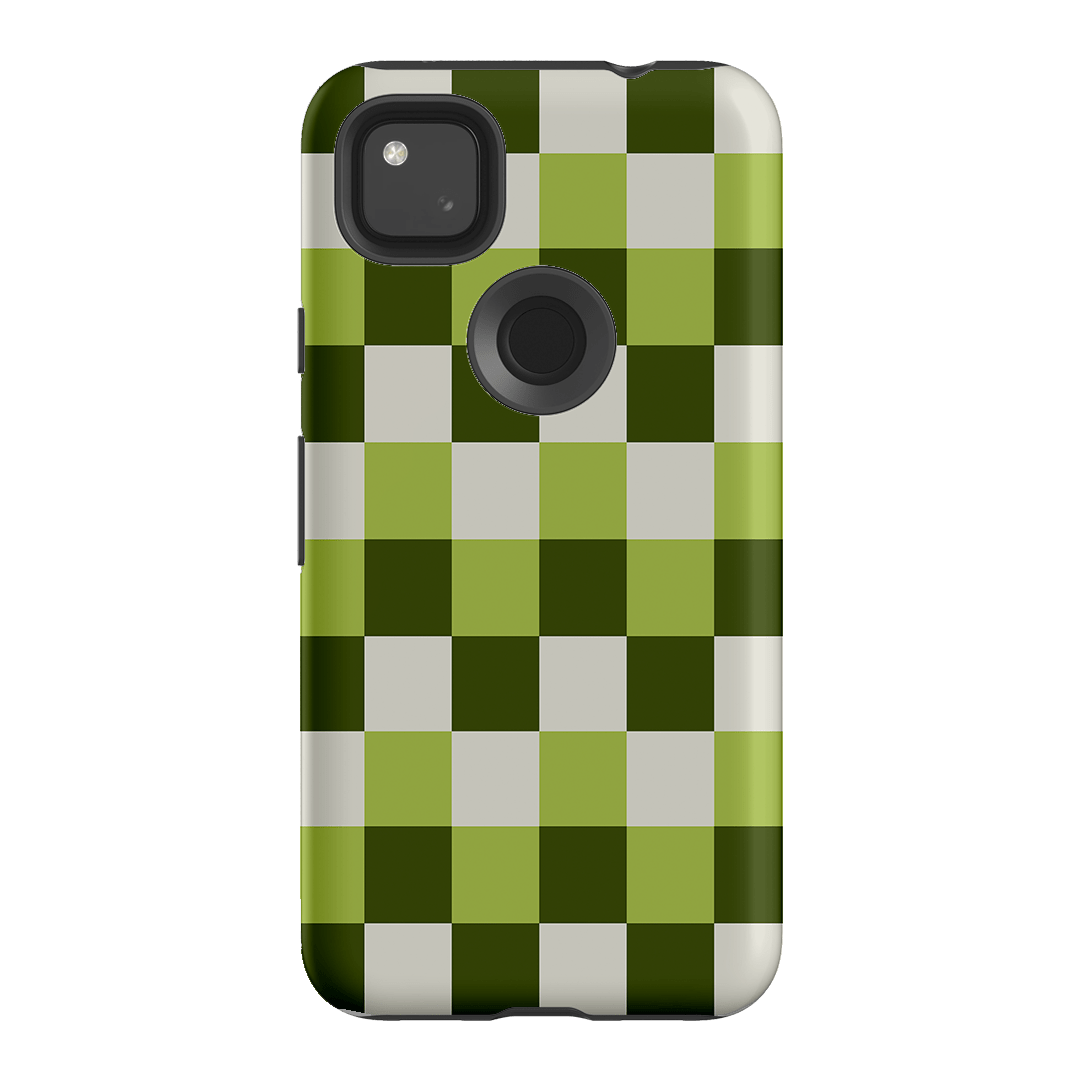 Checks in Green Matte Case Matte Phone Cases Google Pixel 4A 4G / Armoured by The Dairy - The Dairy