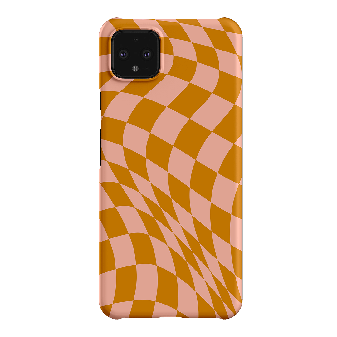 Wavy Check Orange on Blush Matte Case Matte Phone Cases Google Pixel 4XL / Snap by The Dairy - The Dairy