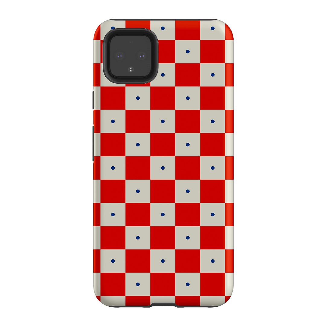 Checkers Scarlet with Cobalt Matte Case Matte Phone Cases Google Pixel 4XL / Armoured by The Dairy - The Dairy