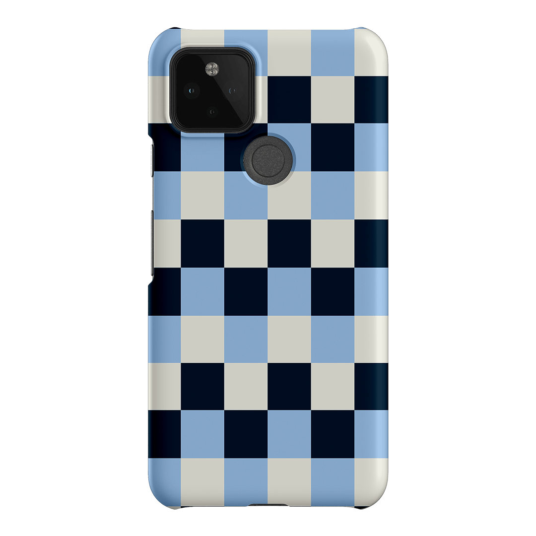 Checks in Blue Matte Case Matte Phone Cases Google Pixel 5 / Snap by The Dairy - The Dairy